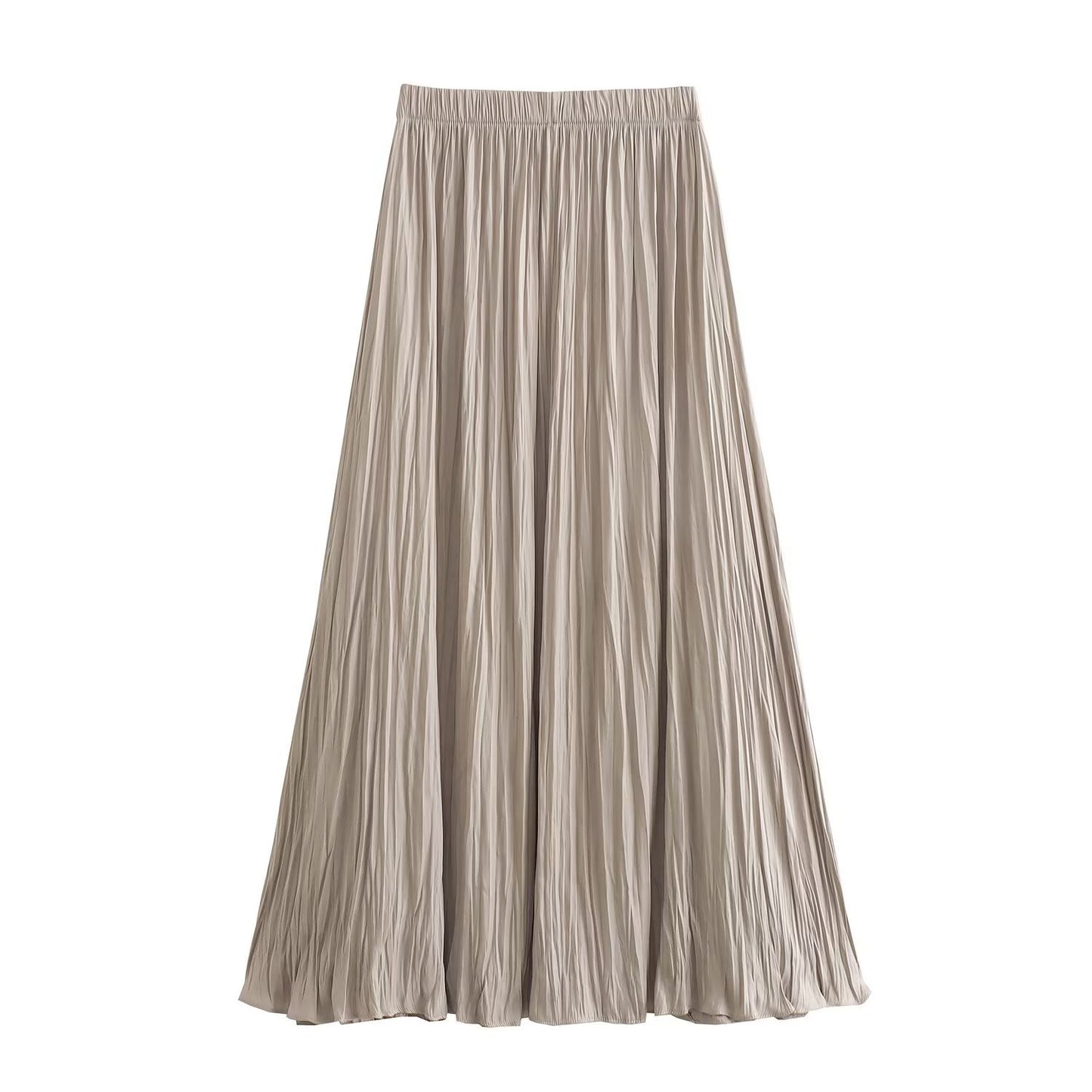 Women's Temperament Waist Pleated Skirt Long Skirt