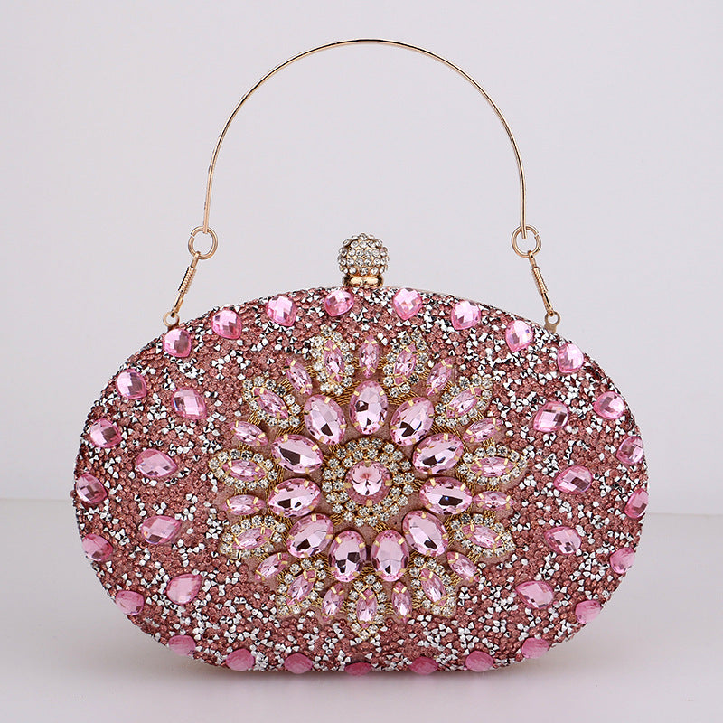 Diamond-Encrusted Bag Dress Diamond-Encrusted Dinner Bag Women's Wedding Cheongsam All-Match Banquet Evening Clutch Bag
