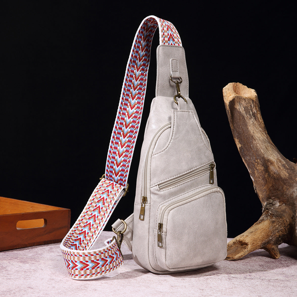 Retro Casual Fashion Breast Bag Solid Color Crossbody Bag For Women Bohemian Style Fanny Pack