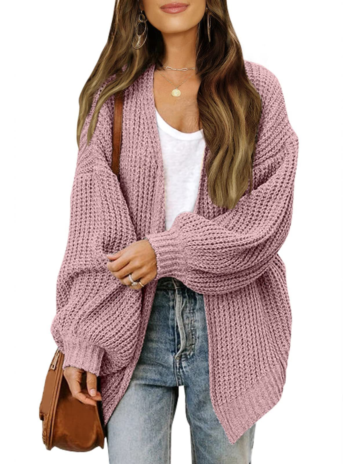 Women's New Autumn And Winter New Lantern Sleeve Sweater Women's Coat Coarse Pocket Knitted Cardigan