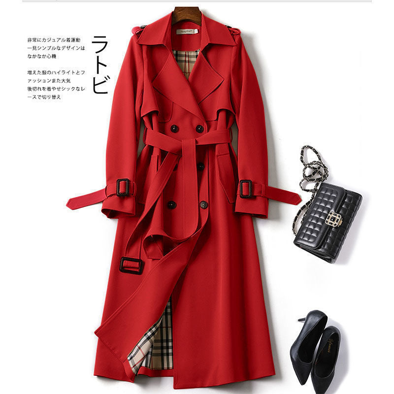 Slim New Classic Temperament Trench Coat Female Over The Knee In The Long Version Of Loose Small Popular Coat Coat