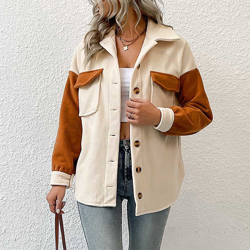 Autumn and Winter New Fashion Women's Lapel Long-Sleeved Fleece Coat: Stylish and Cozy Outerwear