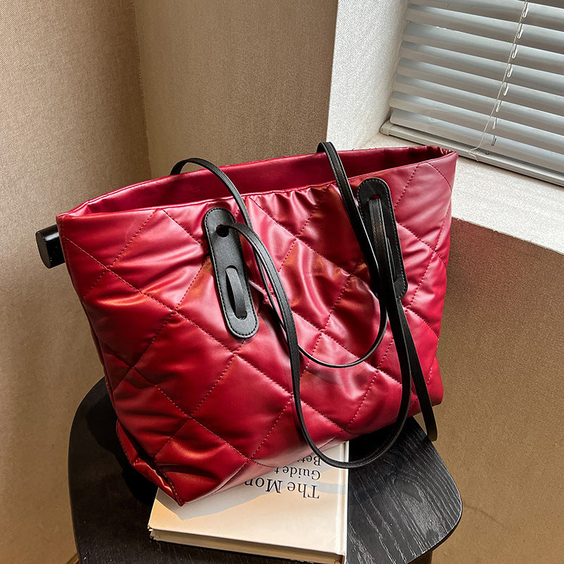 Fashion Commuter Retro Large Capacity Bag Female New Autumn/Winter Style All-In-One Shoulder Bag Student Tote Bag