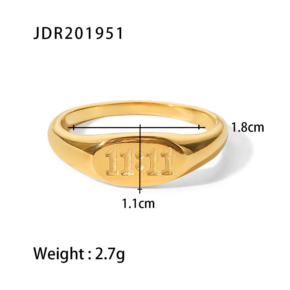 5pcs Titanium Steel Ring Women's Clothing With New 18K Gold Ring Jewelry