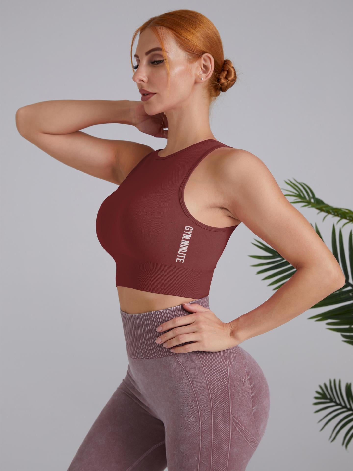 Yoga Vest Without Chest Pad Breathable Shock-Proof Running Top Back Quick Drying Fitness Wear Sleeveless T-Shirt