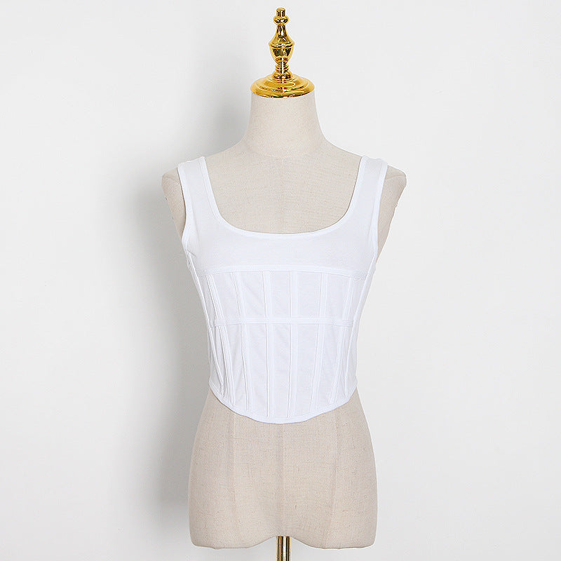 Shapewear Vest New Fashion Temperament Sexy Three-Dimensional Fishbone Corset Short Strap Top Female