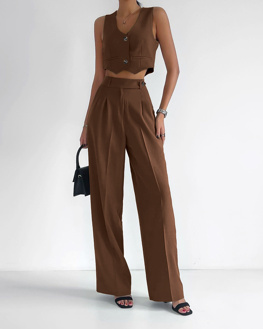 Wind Spring And Summer New Leisure Temperament Commute Solid Color Slim Fashion Cotton Linen Suit Vest Woman