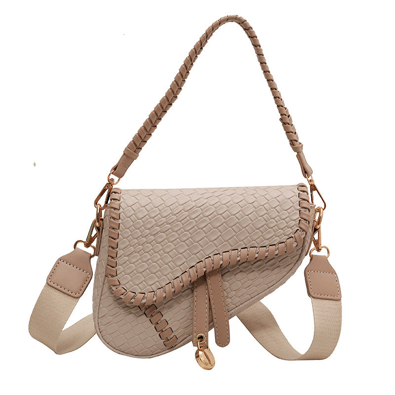 New Large Capacity Fashion Single Shoulder Crossbody Bag in Imitation Woven Fabric