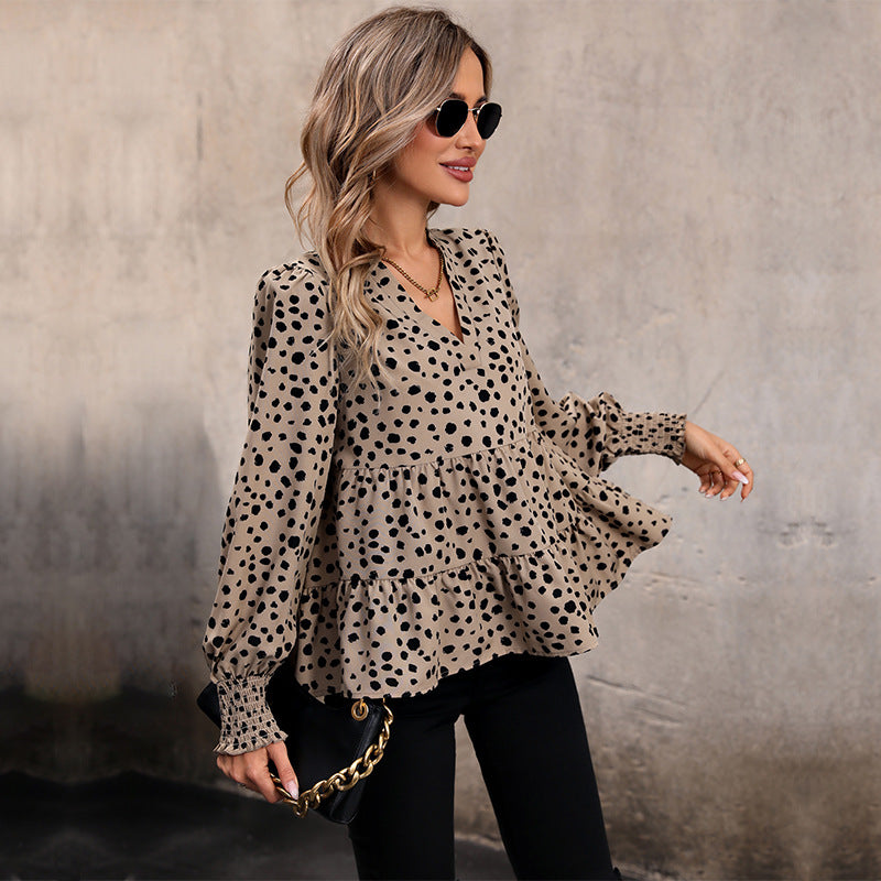 Autumn Fashion Women's Long-Sleeved Leopard Shirt For Women