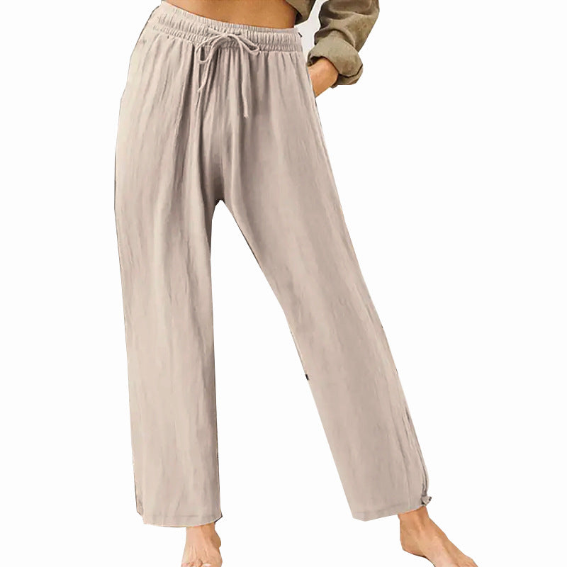 Women's Summer Casual Pants Women's Solid Color Home Pants