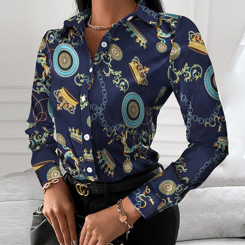 Shirt Spring And Autumn Long Sleeve Temperament Elegant Single-Breasted Cardigan Shirt Woman