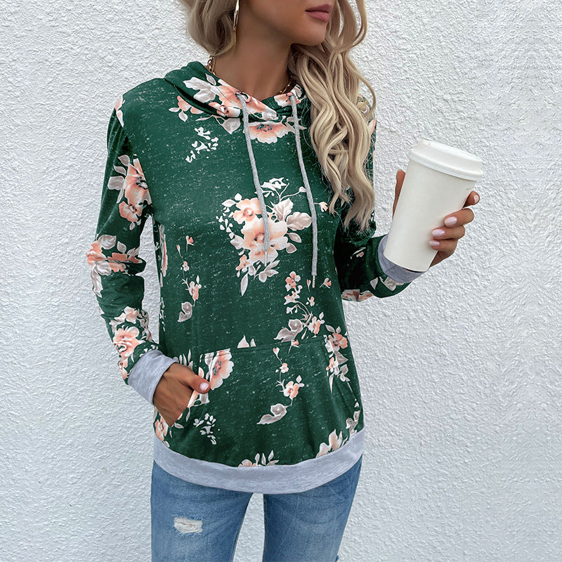 New Autumn New Women's Pullover Print Pocket Hoodie