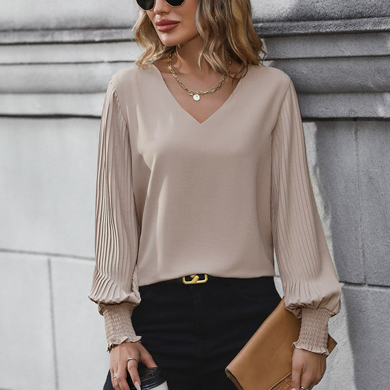 New Autumn New Women's Long-Sleeved Solid Color Shirt Women