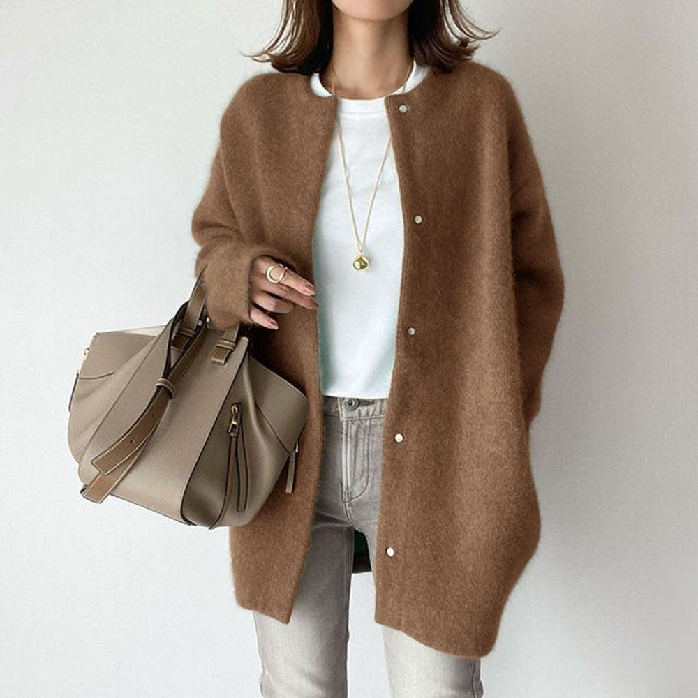 9 Colors Autumn New Super Soft Knit Coat Slim Design Sense Of The Minority Loose Woolen Coat Woman