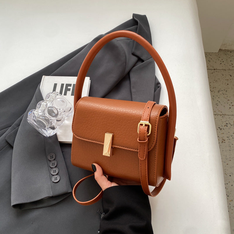 Popular Small Bag Female New Fashion All-In-One Single Shoulder Crossbody Bag Texture Retro Hand Bag Small Square
