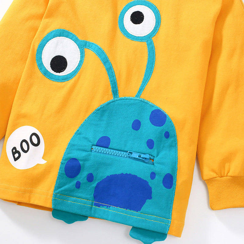 Long Sleeve Children's T-Shirt Cute Children's Top Pure Cotton Children's Autumn Children's T-Shirt