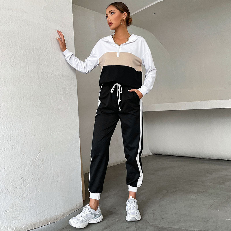Women's Autumn New Hooded Hoodie Suit Women Leisure Sports Two-Piece Set