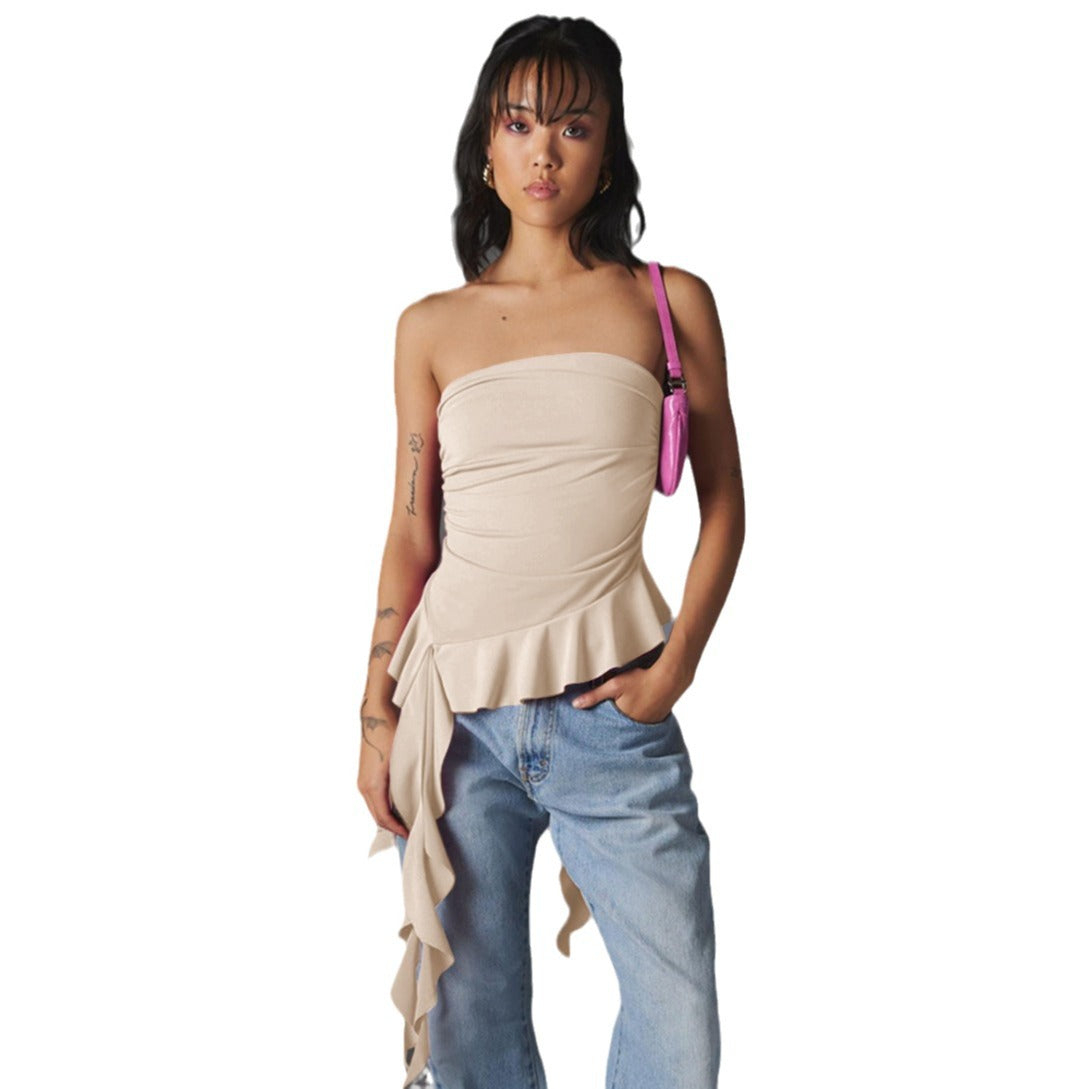 Y2K New Maillard Women's Dress With Spice Girls Fringe Slim-Fit Bm Top Slimming Chest Vest Base