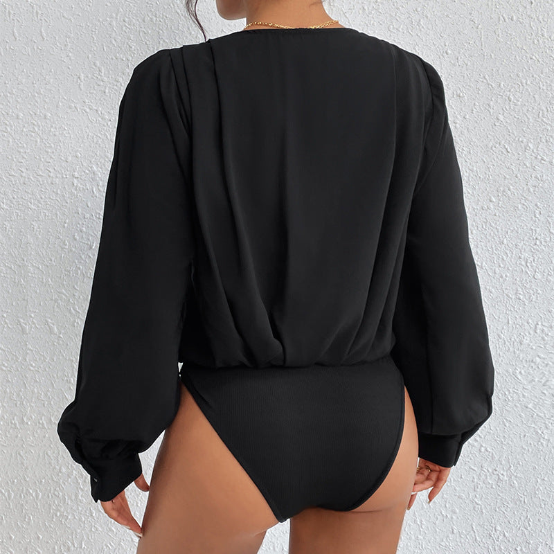 Spring/Summer New Women's Commuter Jumpsuit Long Sleeve V-Neck Jumpsuit For Women