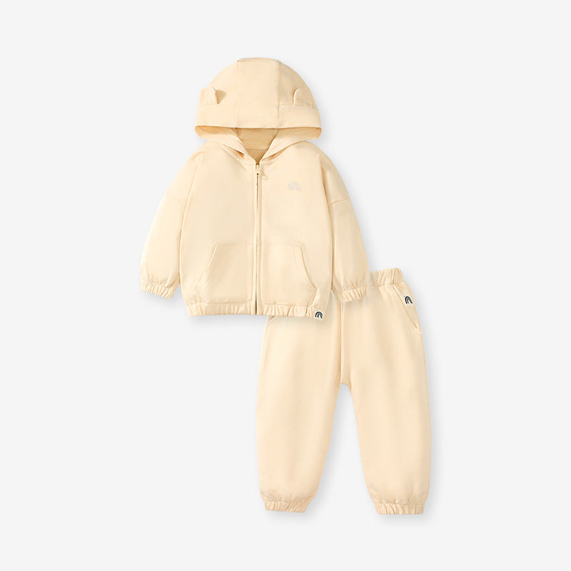 New Girls' Hoodie Set Casual Children's Set Pure Cotton Autumn Long Sleeve Set
