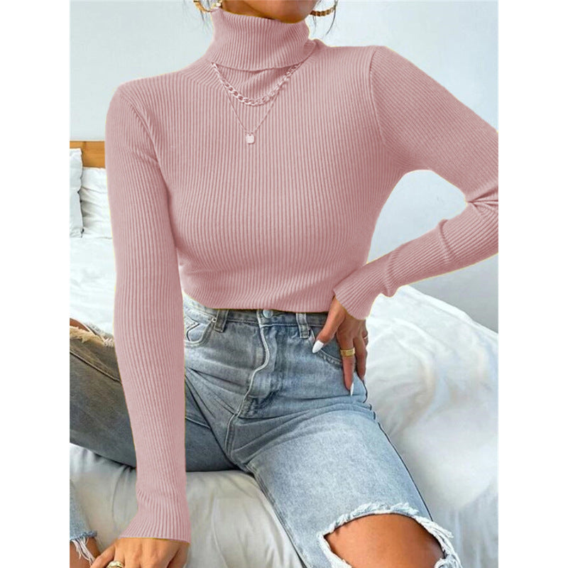 New Women's Turtleneck Sweater Pullover Knitted Top