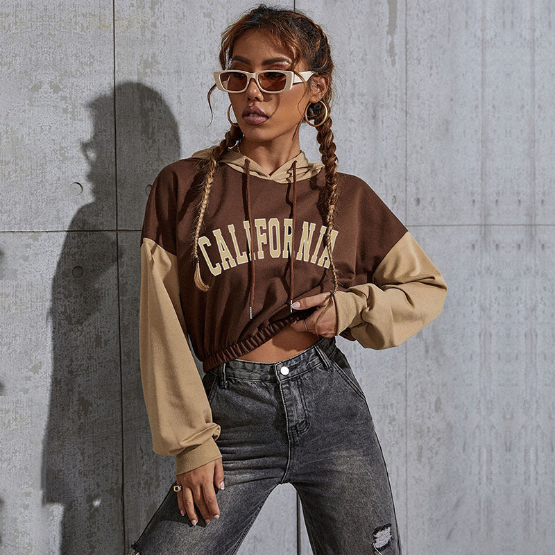New Autumn Color Short Bm Crop Hoodie Leisure Sports Hoodie Woman
