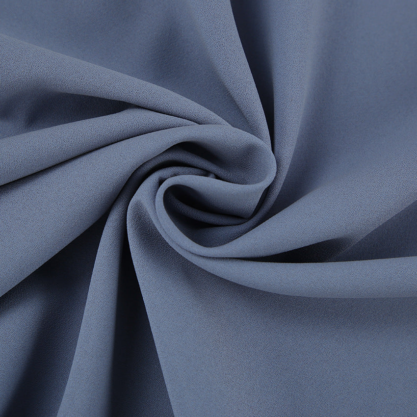 Fashion Design Sense V-Neck Dress Autumn Simple Slim A-Line Skirt Women Chiffon Midi Skirt