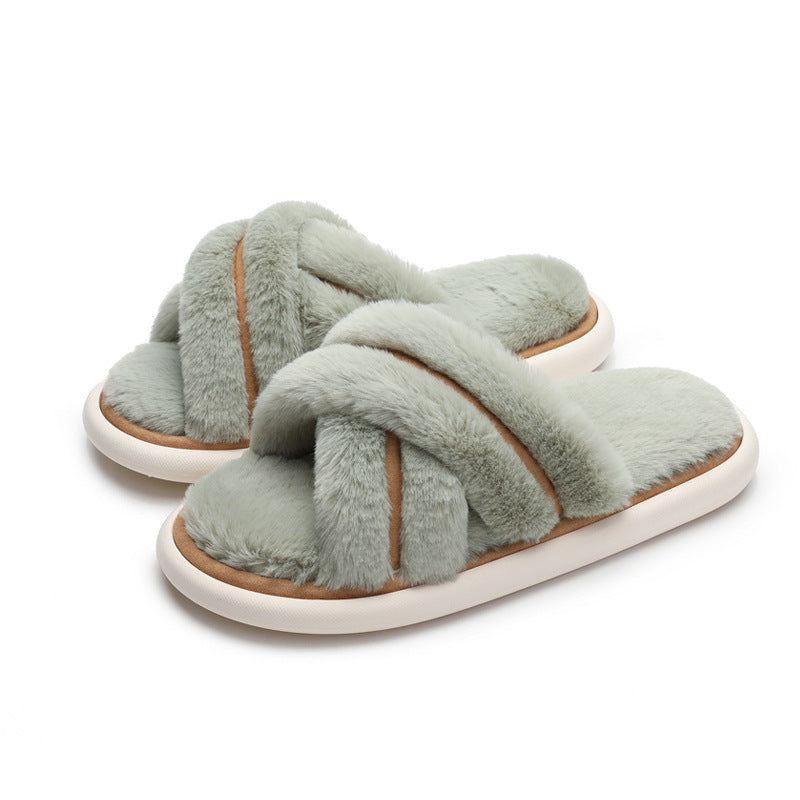 Cotton Slippers Eva Women's Winter Step On The Shit Floor Fluffy Slippers Home Non-Slip