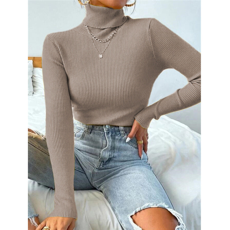 New Women's Turtleneck Sweater Pullover Knitted Top