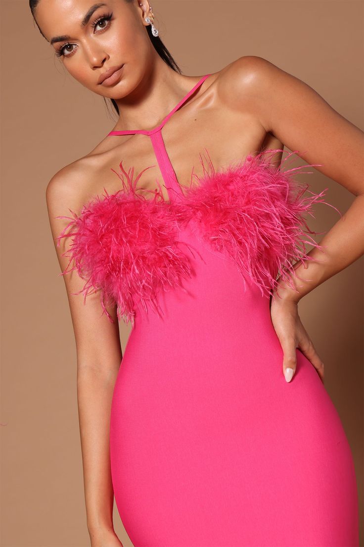 Hot Summer Ostrich Wool Bandage Dress Fashion Halter Party