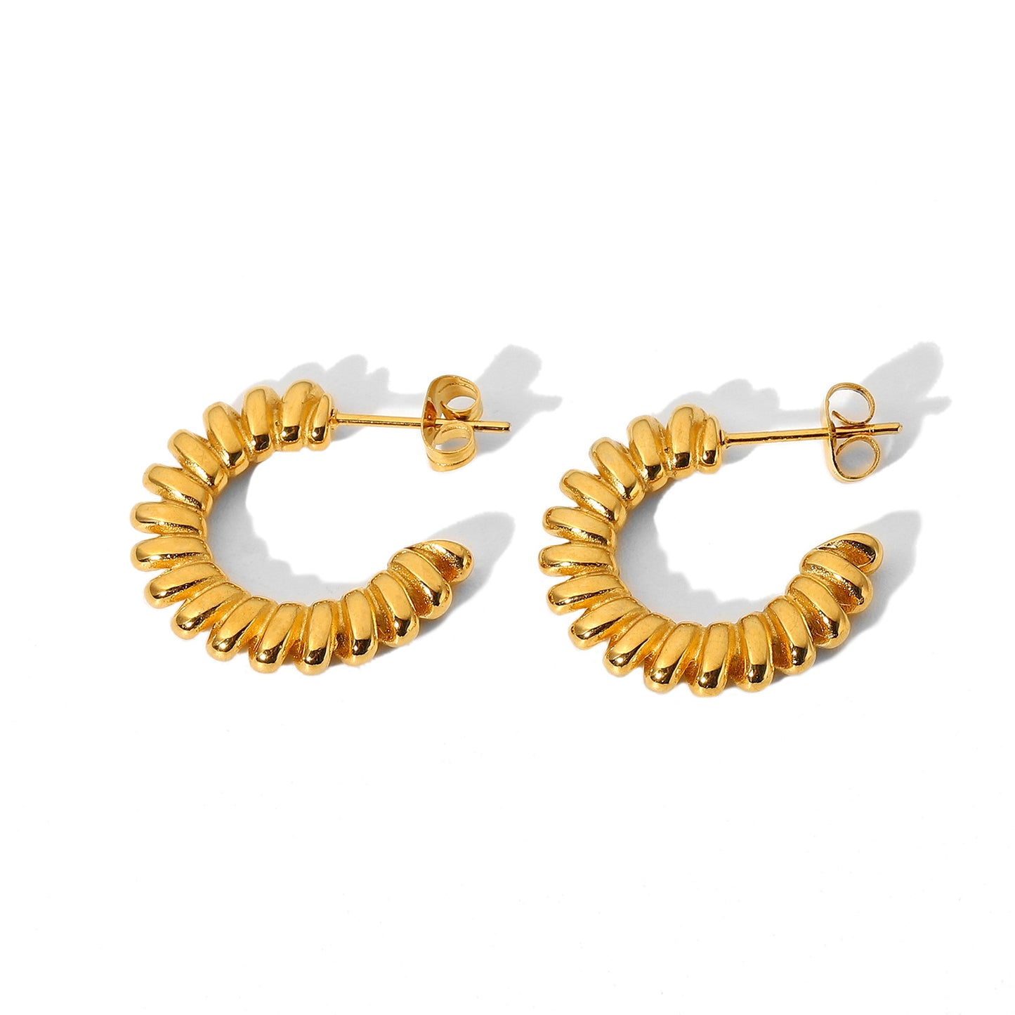 5pcs New Helix Twist Earrings C Stud Earrings Women's Earrings Jewelry Stainless Steel Gold Earrings Fashion Style Earrings