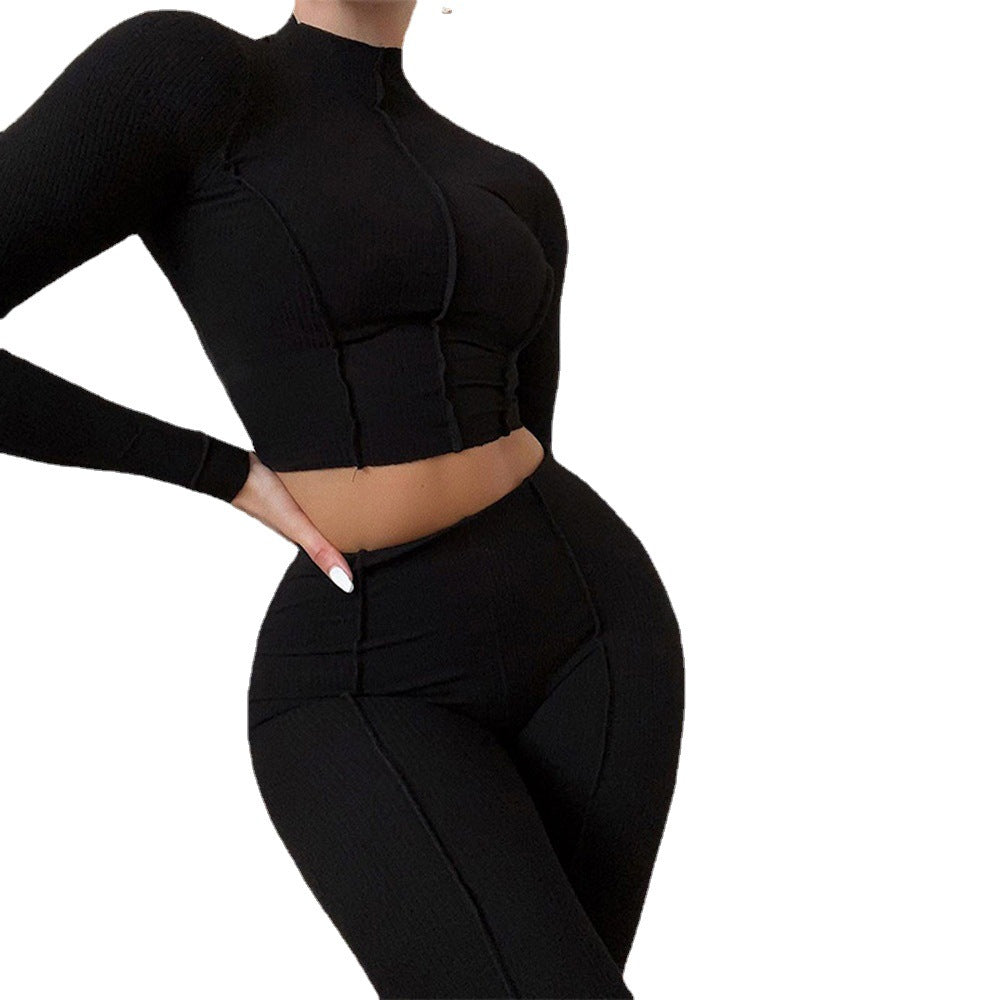 Women's Clothing Autumn And Winter New Fashion Reverse Wear Design Sense Of High Waist Leisure Sports Suit A Hair