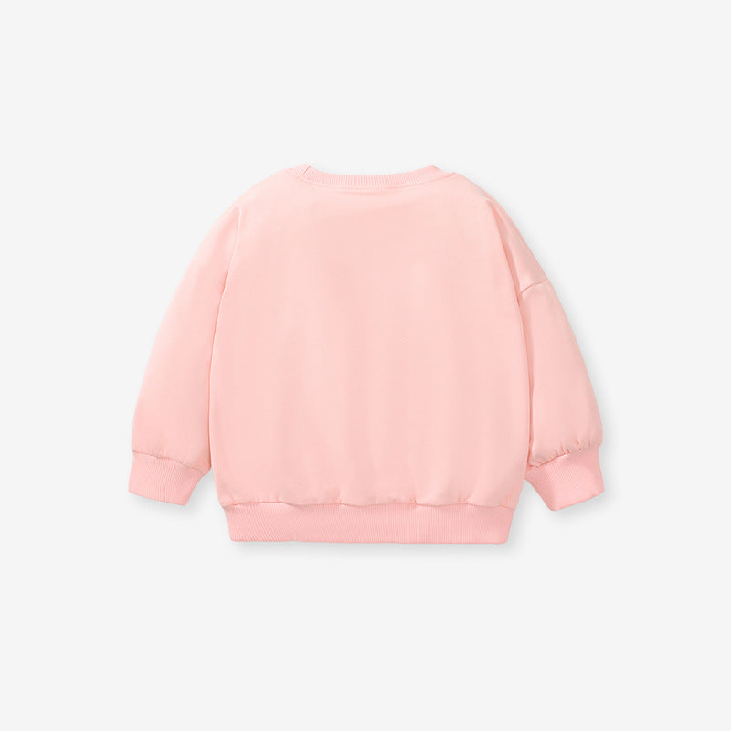 Long Sleeve Girls' Hoodie Cute Autumn Children's Hoodie Pure Cotton Girls' Top