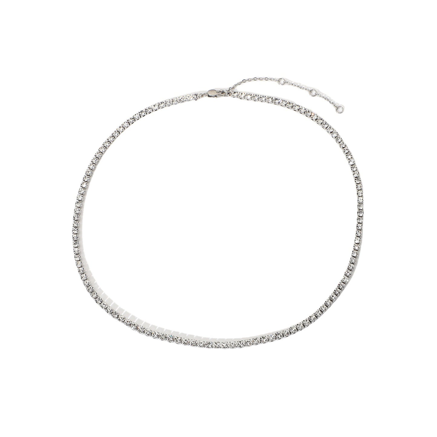 5pcs New Fashion Gold-Plated Stainless Steel Necklace Jewelry Stacked Single Circle Cubic Zircon Necklace Necklaces Necklaces For Women