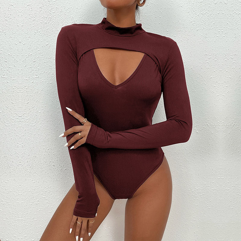 Jumpsuit Women's Sexy Tight-Fitting Hollow Black Jumpsuit