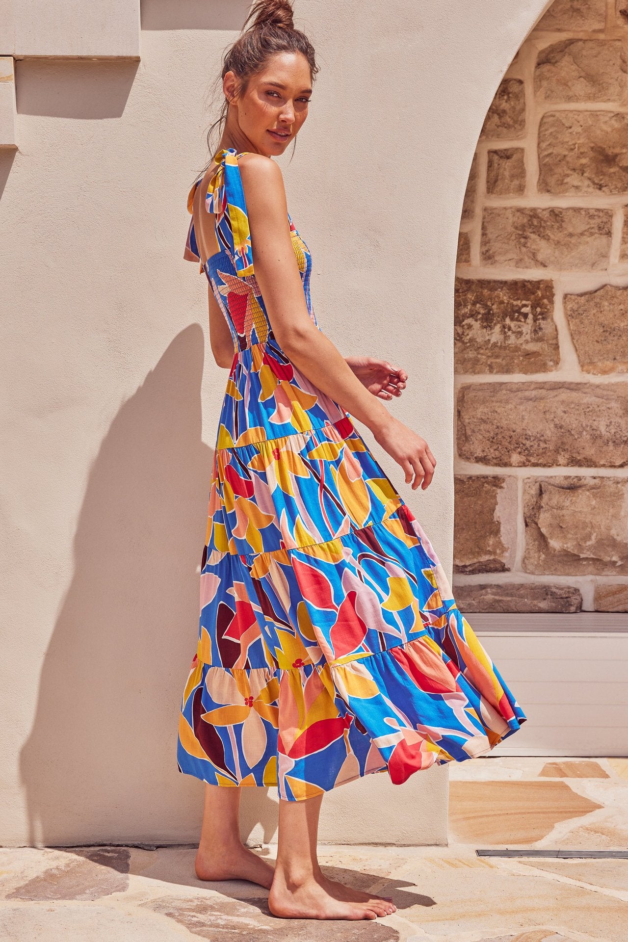 Summer Women's New Commuter Sleeveless Spice Print Long Halter Dress