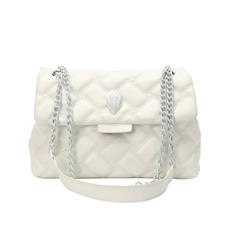 Summer New Niche Design Fashion Embroidery Line Diamond Chain One-Shoulder Oblique Straddle Armpit Small Square Bag