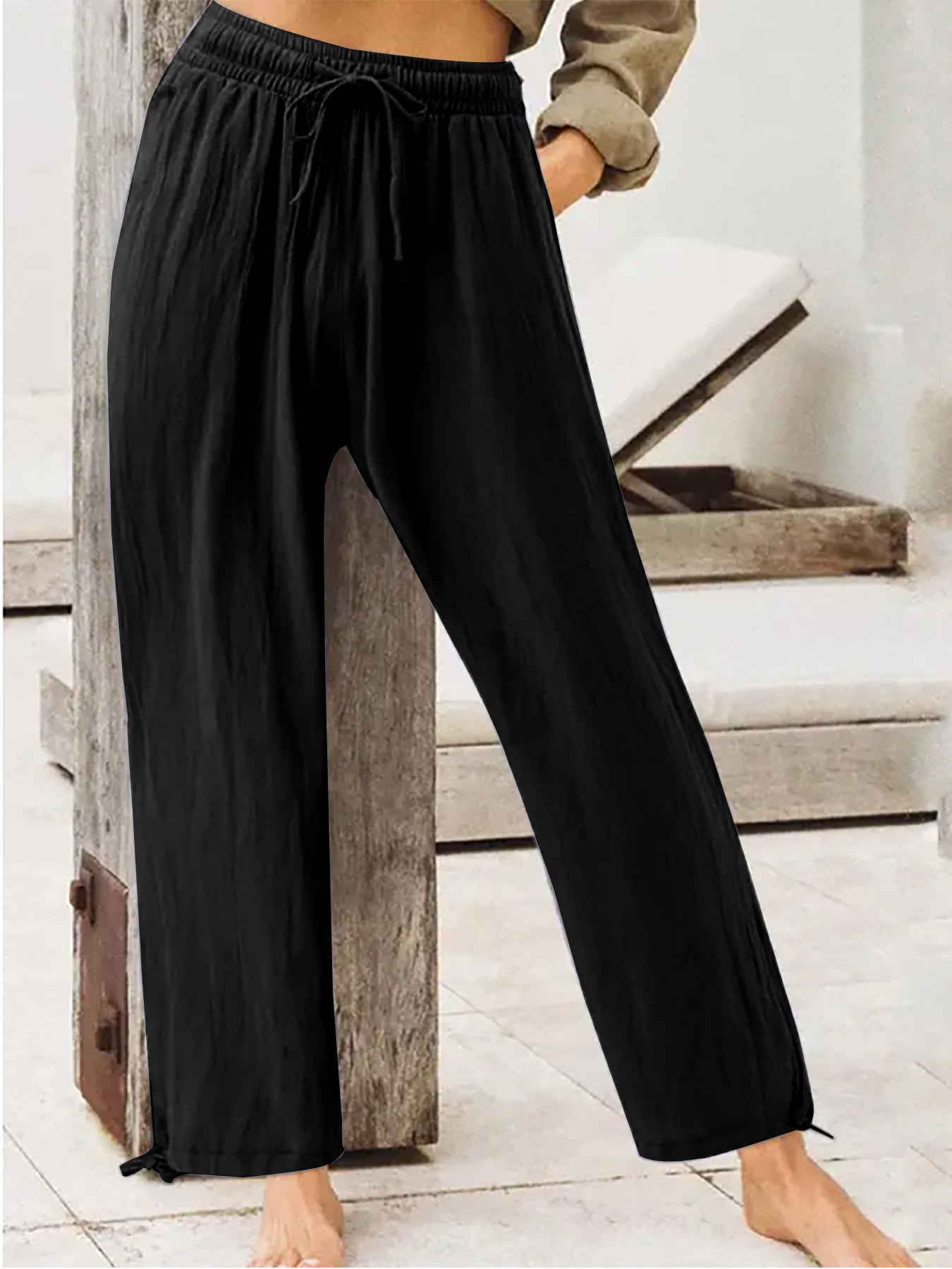 Women's Summer Casual Pants Women's Solid Color Home Pants