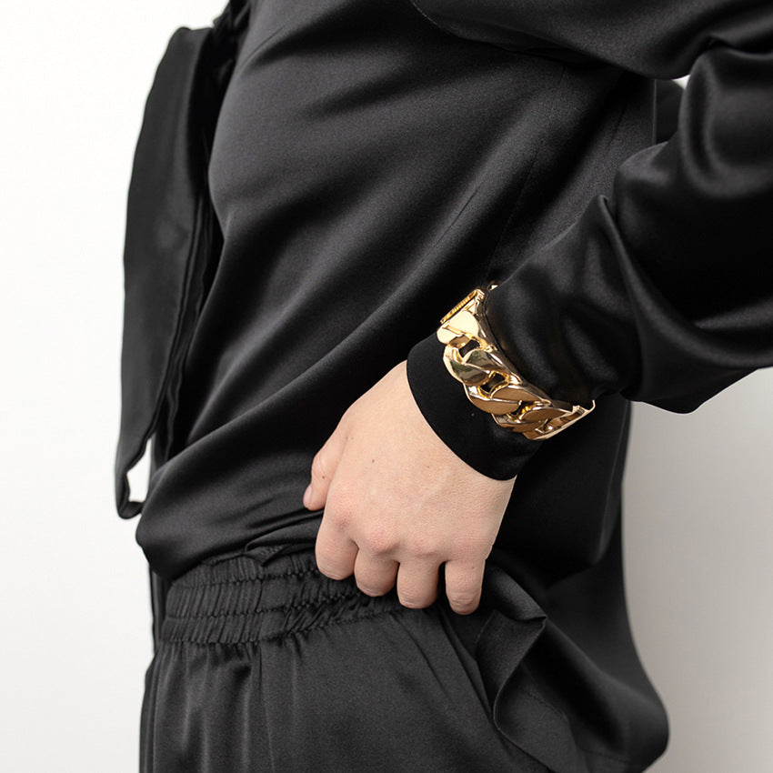 Lapel Long Sleeve High Waist Wide Leg Pants Two-Piece Suit Autumn And Winter New Fashion Woman