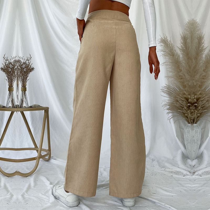 New Autumn Winter Casual Women's Pants Commuter Corduroy Commuter Wind Wide-Leg Pants