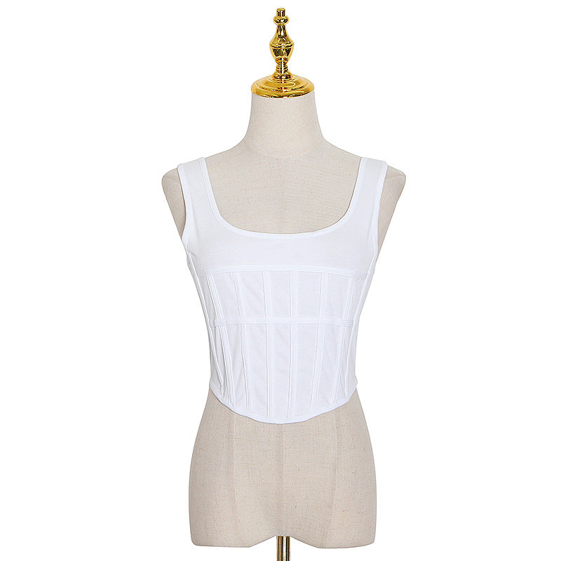 Shapewear Vest New Fashion Temperament Sexy Three-Dimensional Fishbone Corset Short Strap Top Female