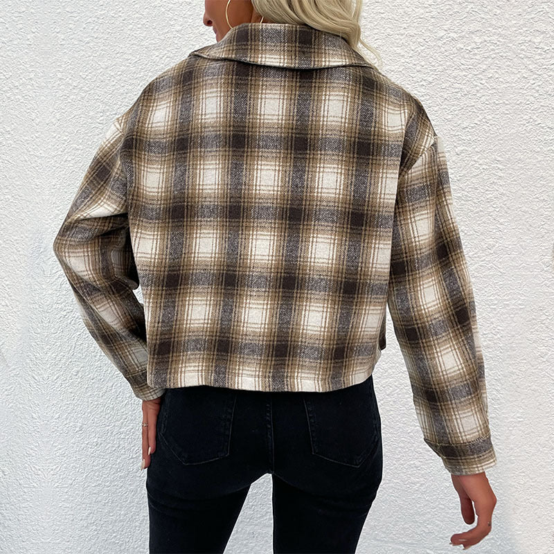 New Autumn And Winter New Women's Coat Plaid Shirt Woman Shacket