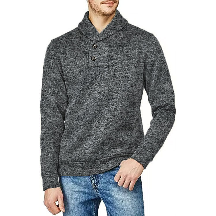 Men's Half Cardigan Autumn Loose Casual Pullover Coat Long Sleeve Thin Fluffy Clothes