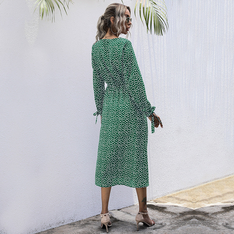 Fashion Long-Sleeved Floral Dress Temperament Early Autumn Women's Wear