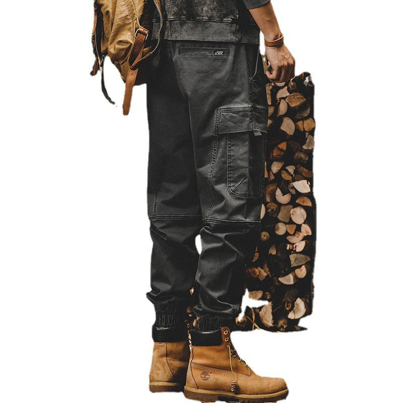 Heavy Vintage Cargo Pants Men Loose Straight Tube Spring And Autumn Casual Pants Men Wide Legs Large Size Corset Pants