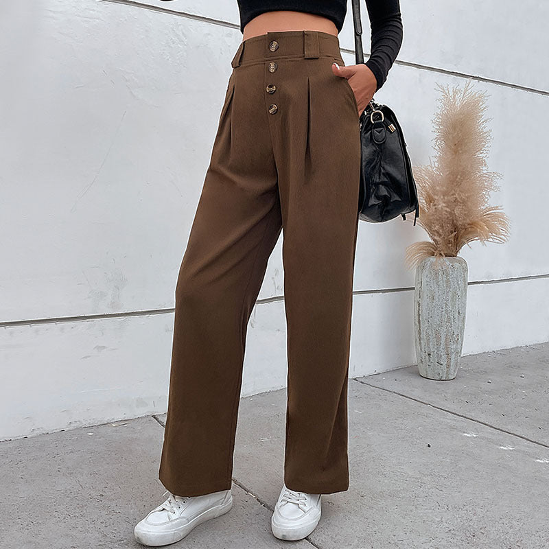 New Autumn Winter Casual Pants Commuter Wind Wide-Leg Pants Women