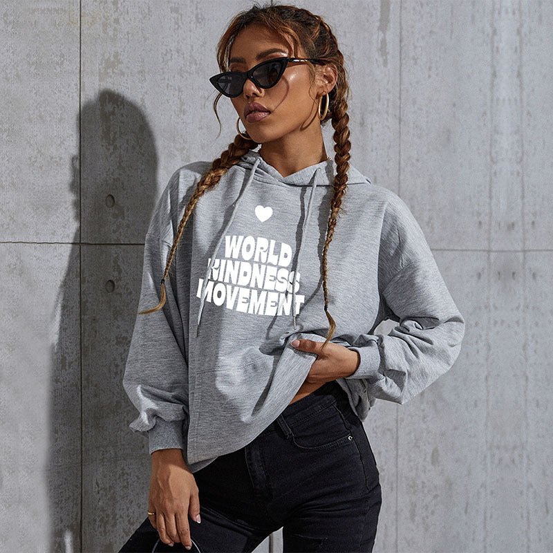 New Autumn And Winter Fashion Leisure Sports Hoodie Southeast Asia Women's Letter Printed Hoodie