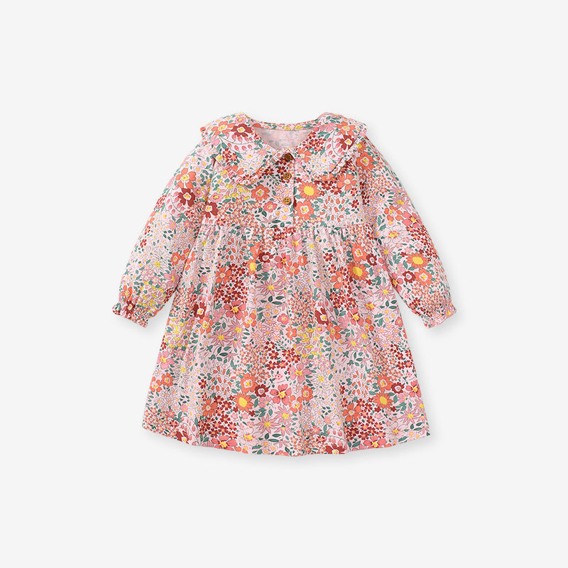 Girls Long Sleeve Autumn Dress New Children's Dress Autumn Princess Dress Pure Cotton Children's Dress
