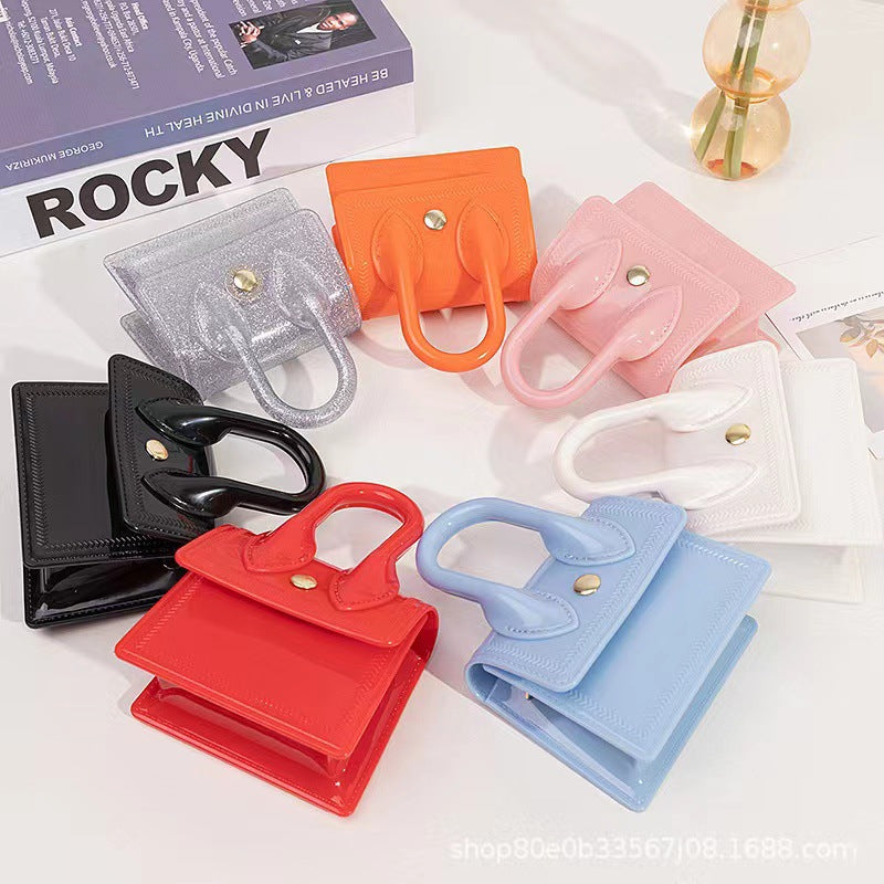 Summer New Portable Jelly Bag Mini Mouth Red Envelope Pvc Chain Bag Women's Crossbody Bag Women's Shoulder Bag
