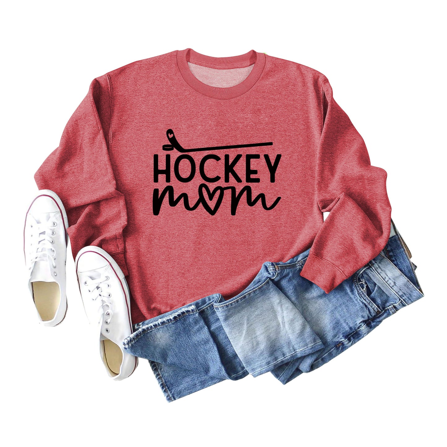 Women's Big Size New Letter Hockey Fall Winter Hoodie Long Sleeves